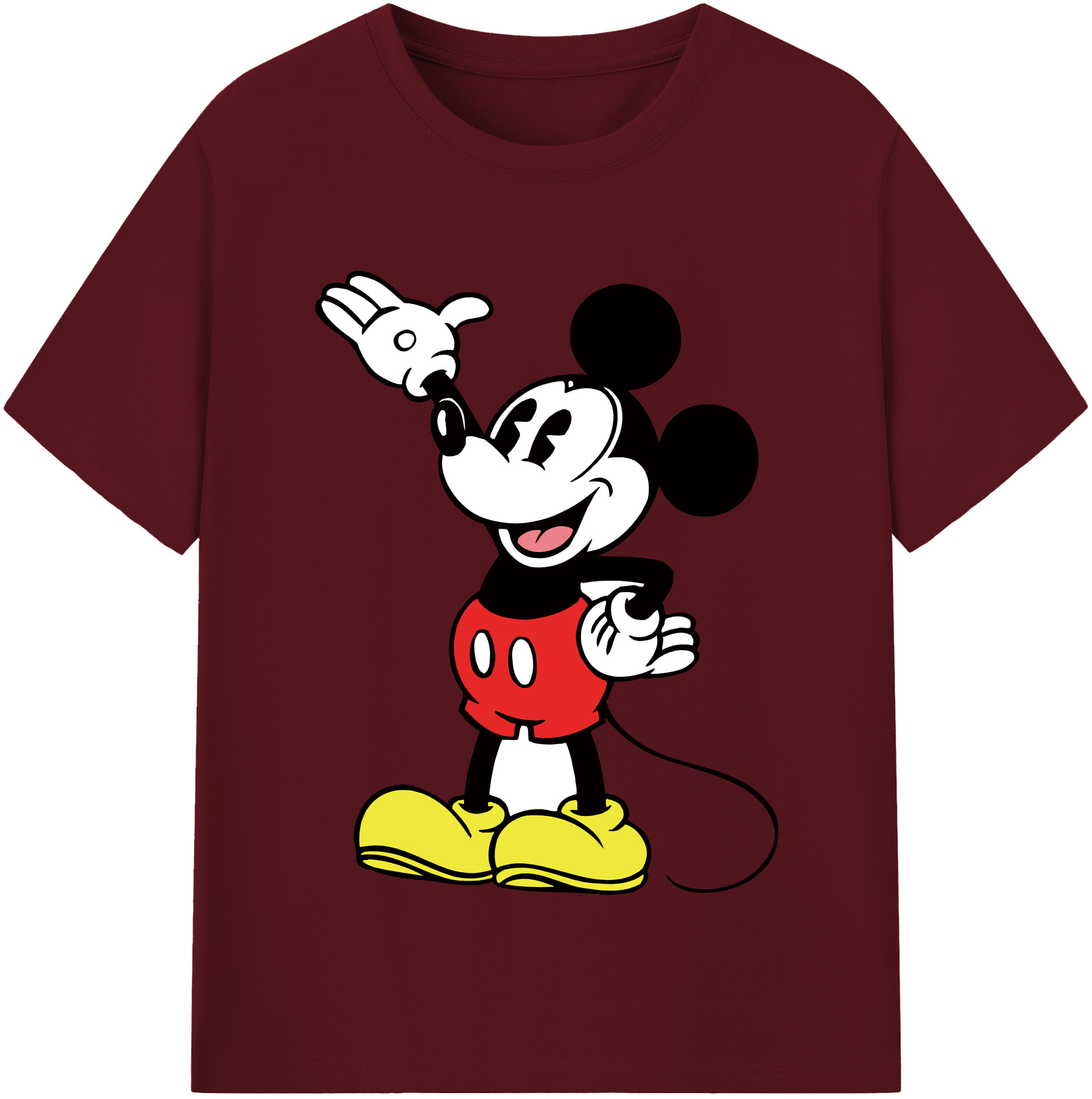 （画像用） ミッキーマウス Mickey Mouse 綿100％半袖Tシャツ（フロントプリント）